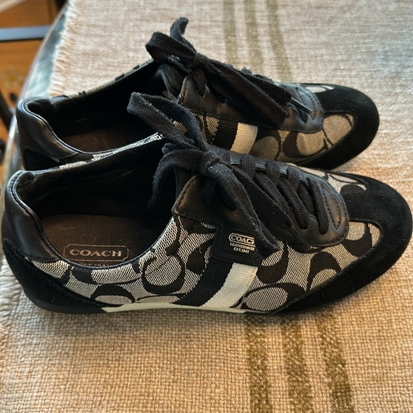 Coach Women's Black and White Sneakers - Picture 3 of 7